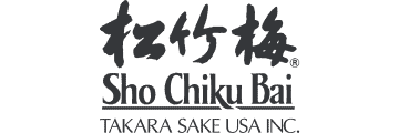 A black and white image of the Sho Chiku Bai - Takara Sake USA Inc